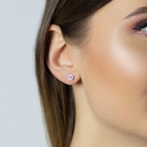 Kolczyki Savicki: złote, diamenty, tanzanity